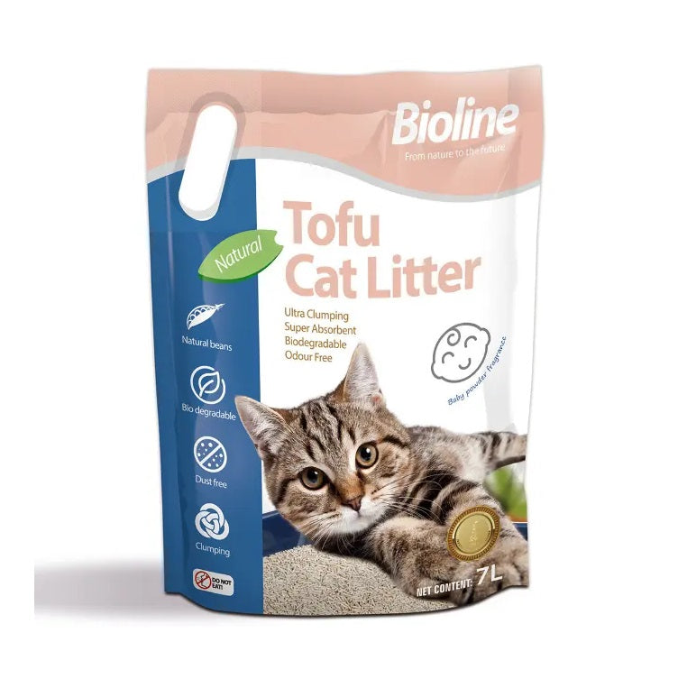 BIOLINE Tofu Cat Litter 7L - Baby Powder Fragrance