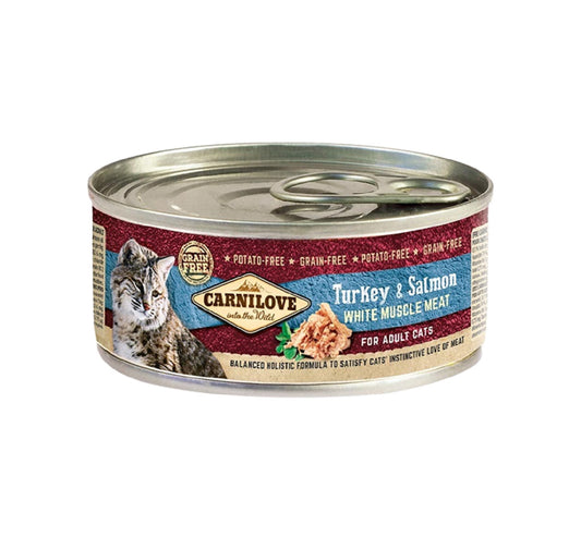CARNILOVE Turkey & Salmon for Adult Cats (Wet Food Cans) - 100g