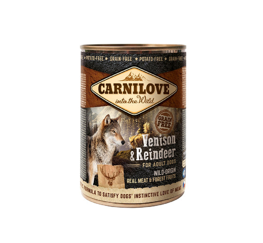 CARNILOVE Venison & Reindeer for Adult Dogs (Wet Food Cans) - 400g