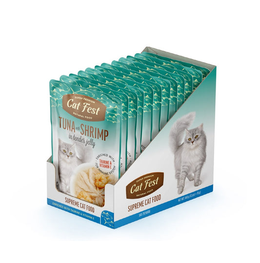 CAT FEST Tuna With Shrimp In Tender Jelly For Cats - 70g x 12pcs