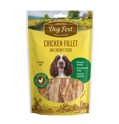 DOGFEST Chicken Fillet On Chewy Stick For Adult Dogs - 90g