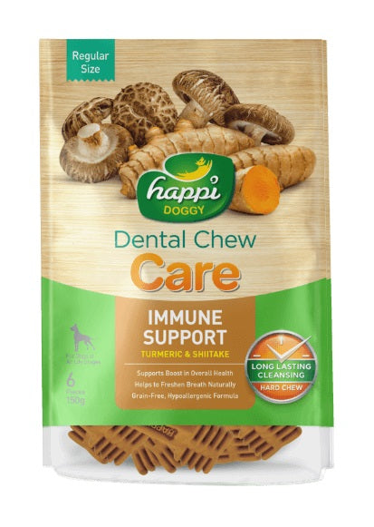 Happi Doggy Dental Chew Care-Immune Support-4" (6 Pieces)-150g
