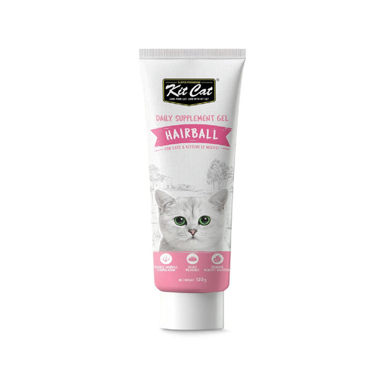 KIT CAT Daily Nutritional Supplement Gel For Cats & Kittens – Hairball (120g)