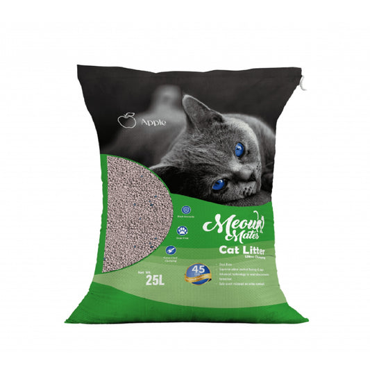 MEOW MATES Bentonite Cat Litter - Apple Scent 25L (20kg)