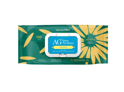 NURTUREPRO AG+ Silver Pet Wet Wipes - Coconut (100 Sheets / Pack)
