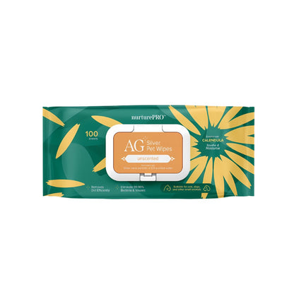 NURTUREPRO AG+ Silver Pet Wet Wipes - Unscented (100 Sheets / Pack)