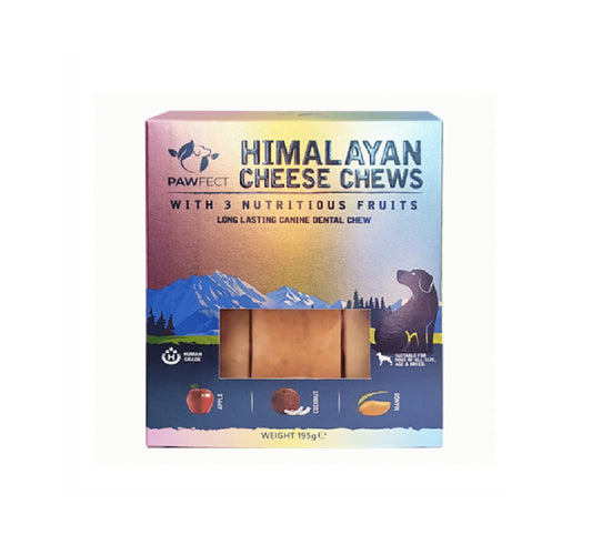 PAWFECT Himalayan Cheese Chew Bar With 3 Nutritious Fruits 195g (3x 65g)