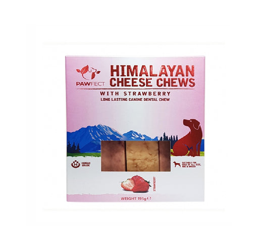 PAWFECT Himalayan Cheese Chew Bar With Strawberry 195g (3x 65g)