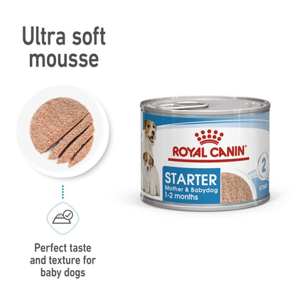 ROYAL CANIN Canine Health Nutrition Starter Mousse (Wet Food - Cans) 12 x 195 g