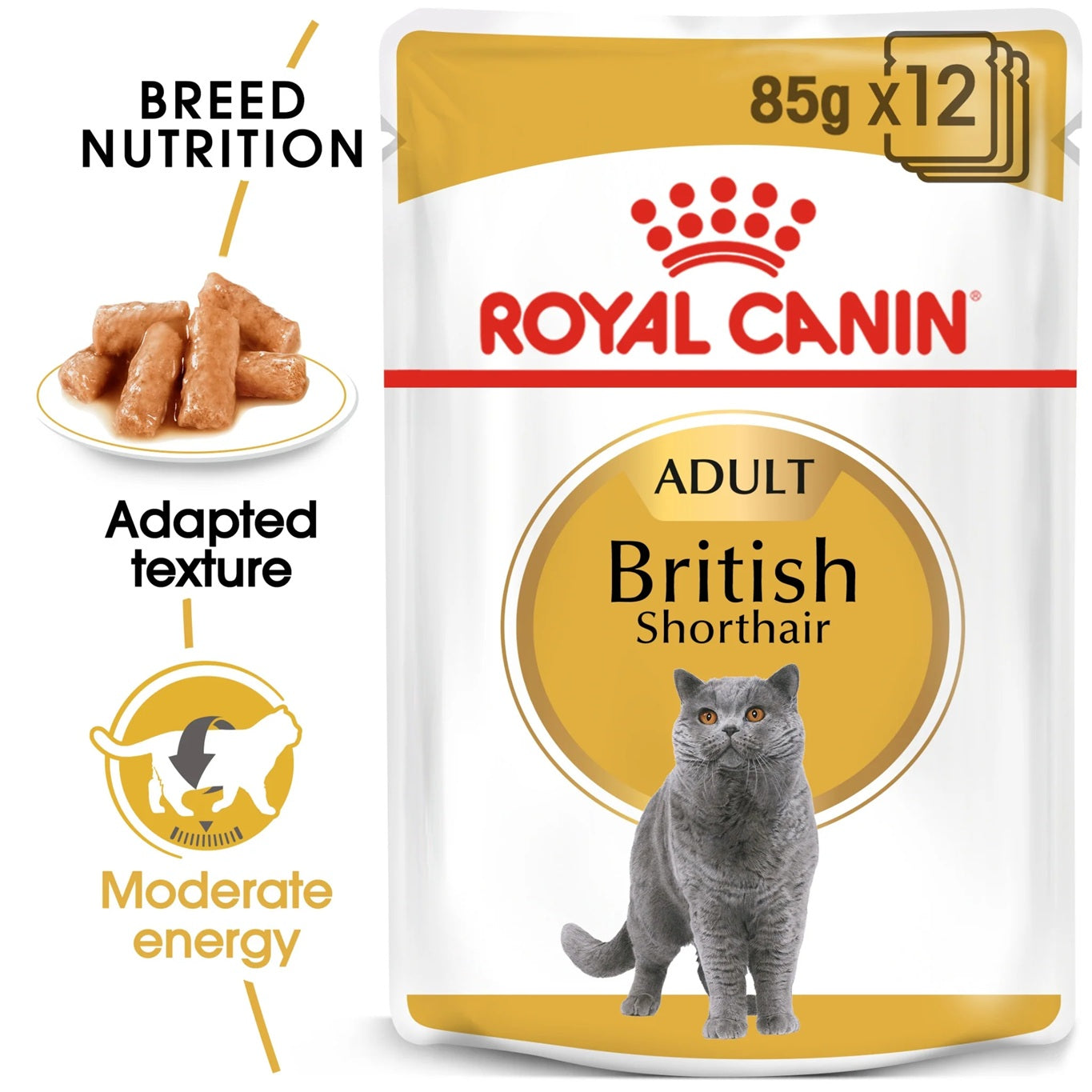 ROYAL CANIN Feline Breed Nutrition British Shorthair (Wet Food - Pouches) 12 x 85 g