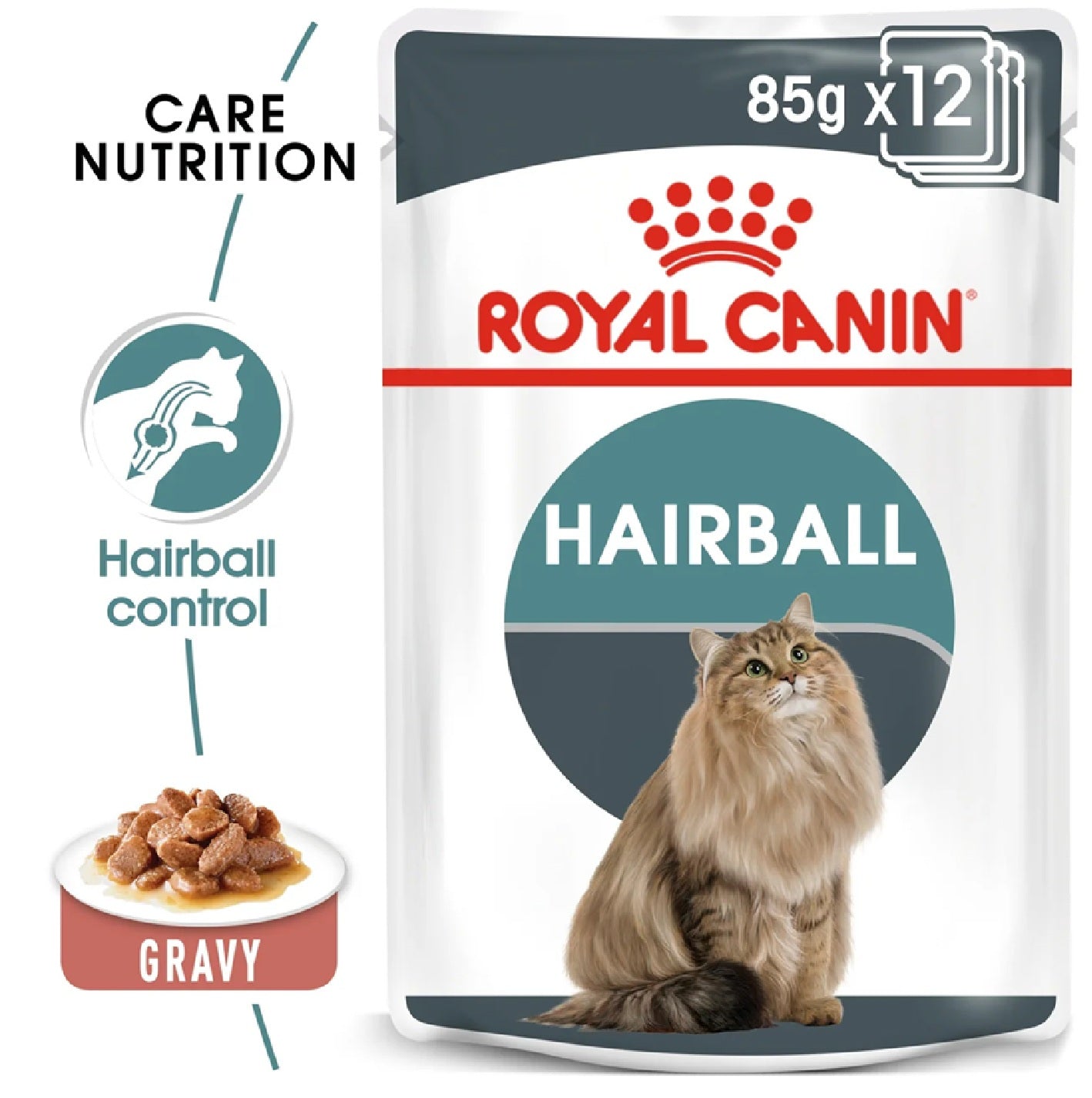 ROYAL CANIN Feline Care Nutrition Hairball Care Gravy (Wet Food - Pouches) 12 x 85 g