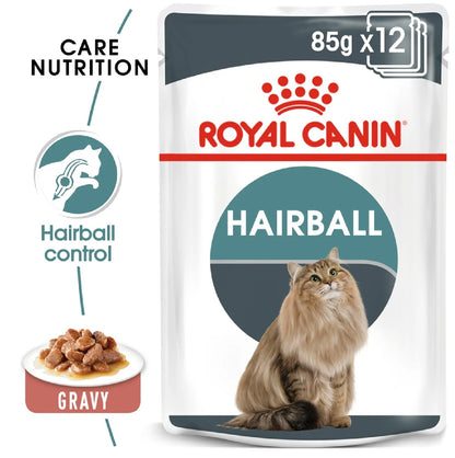 ROYAL CANIN Feline Care Nutrition Hairball Care Gravy (Wet Food - Pouches) 12 x 85 g