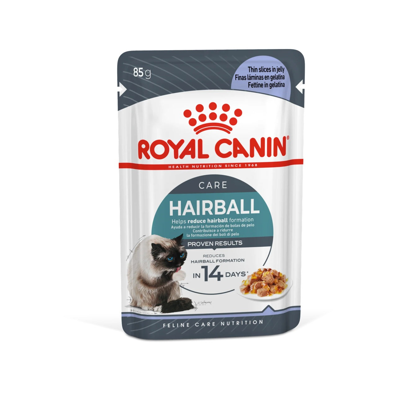 ROYAL CANIN Feline Care Nutrition Hairball Care Jelly (Wet Food - Pouches) 12 x 85 g