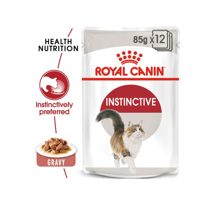 ROYAL CANIN Feline Health Nutrition Instinctive Adult Cats Gravy (Wet Food - Pouches) 12 x 85 g