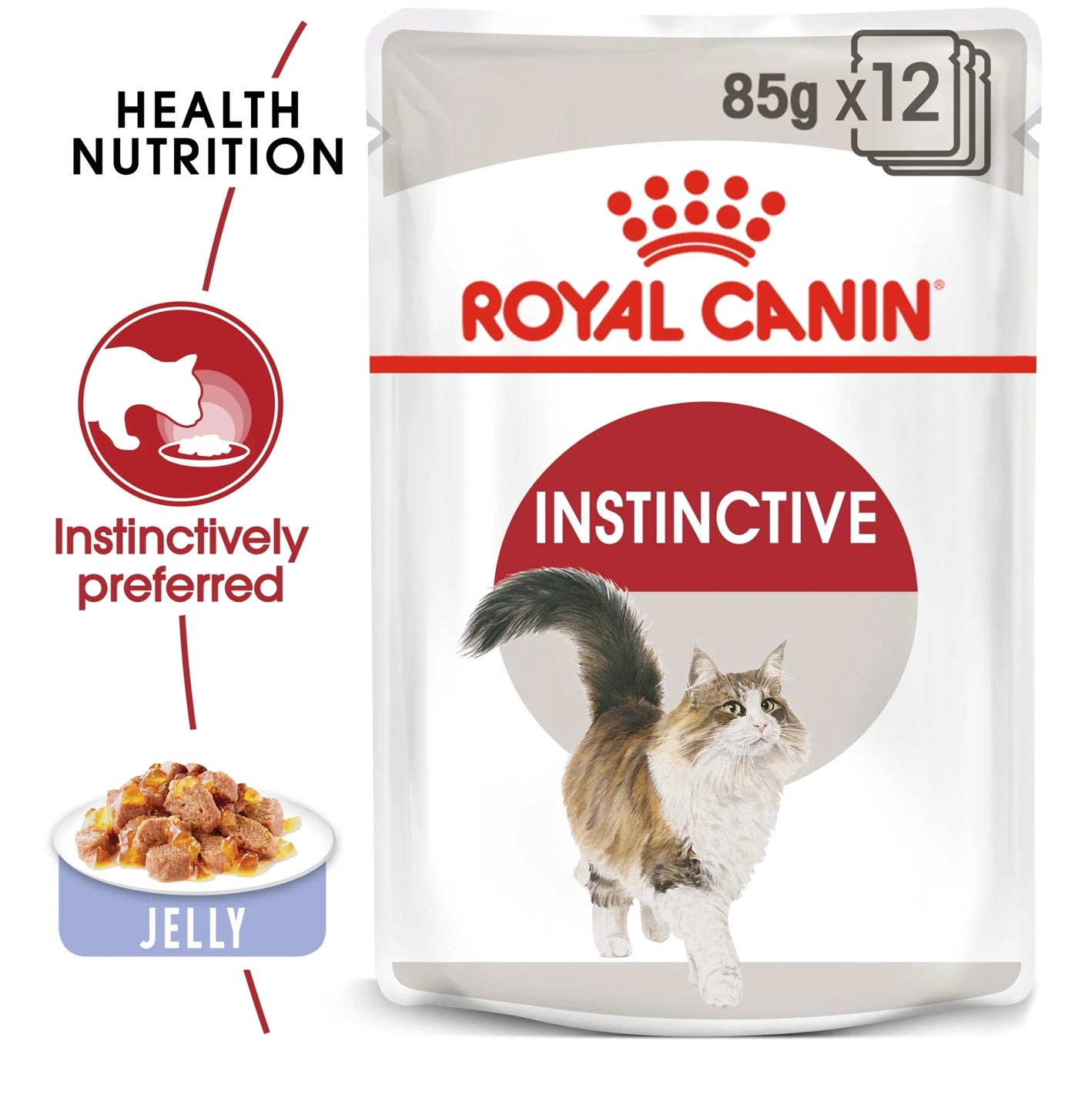ROYAL CANIN Feline Health Nutrition Instinctive Adult Cats Jelly (Wet Food - Pouches) 12 x 85 g