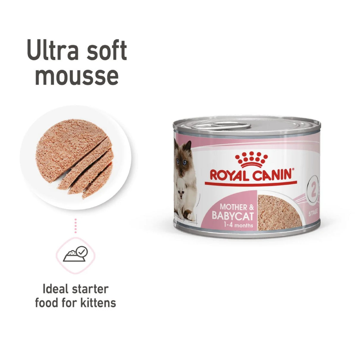 ROYAL CANIN Feline Health Nutrition Mother & Babycat Mousse (Wet Food - Cans) 195 g