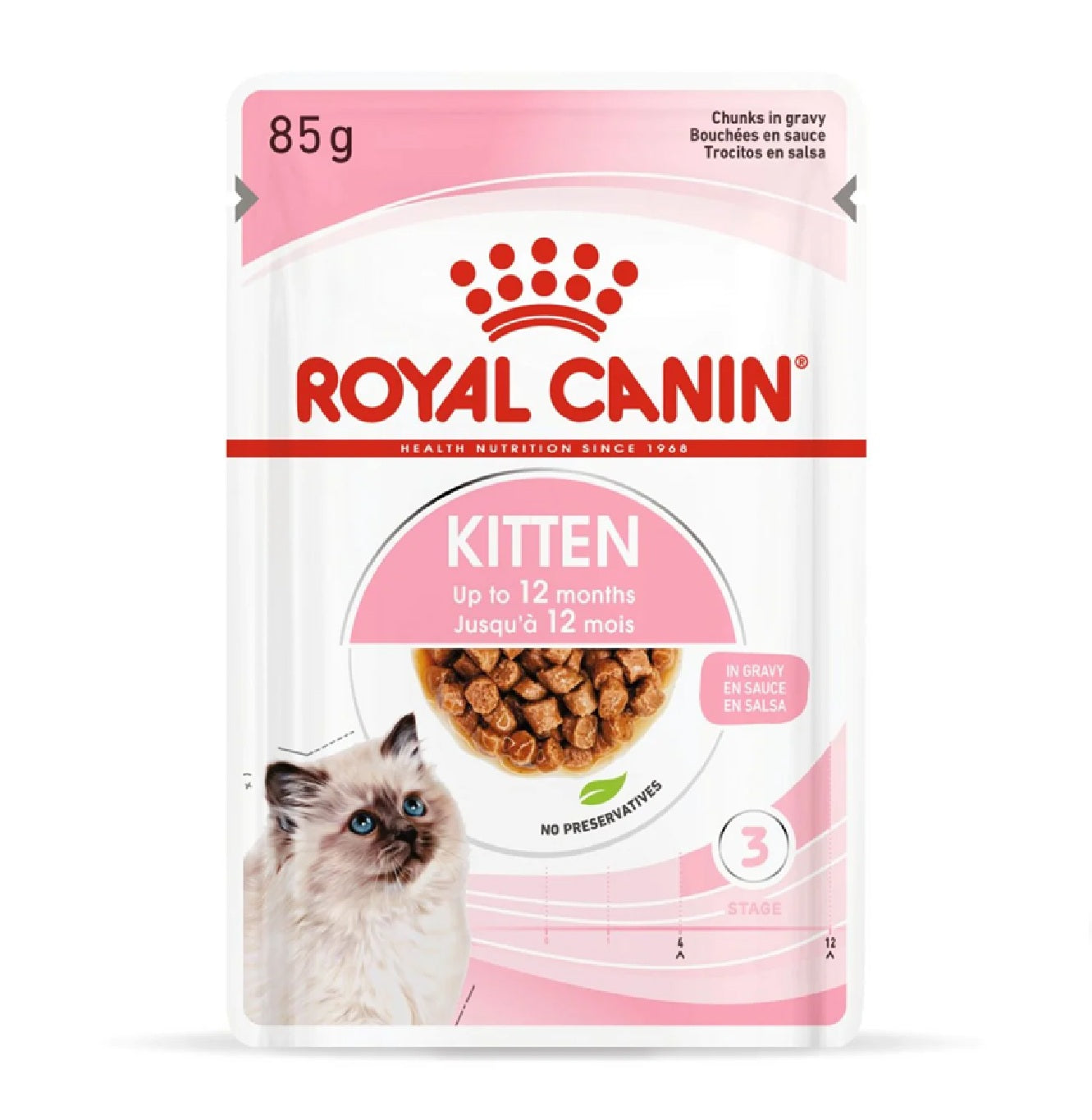 ROYAL CANIN Feline Health Nutrition Kitten Gravy (Wet Food - Pouches) 12 x 85 g
