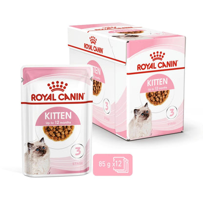 ROYAL CANIN Feline Health Nutrition Kitten Gravy (Wet Food - Pouches) 12 x 85 g