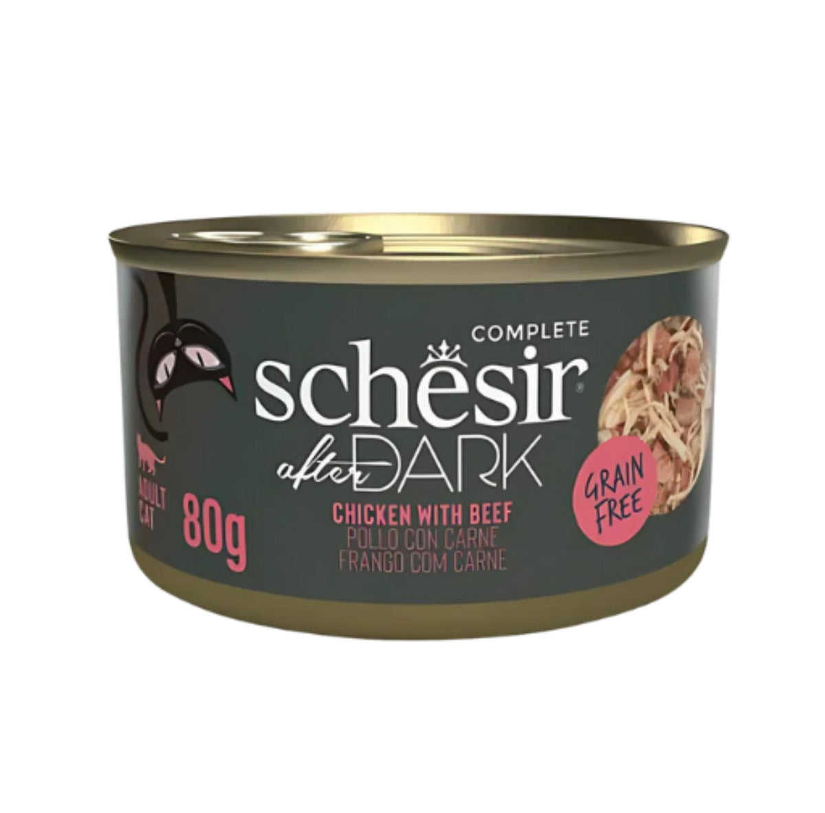 SCHESIR After Dark Wholefood In Broth For Cat - Chicken With Beef 80g