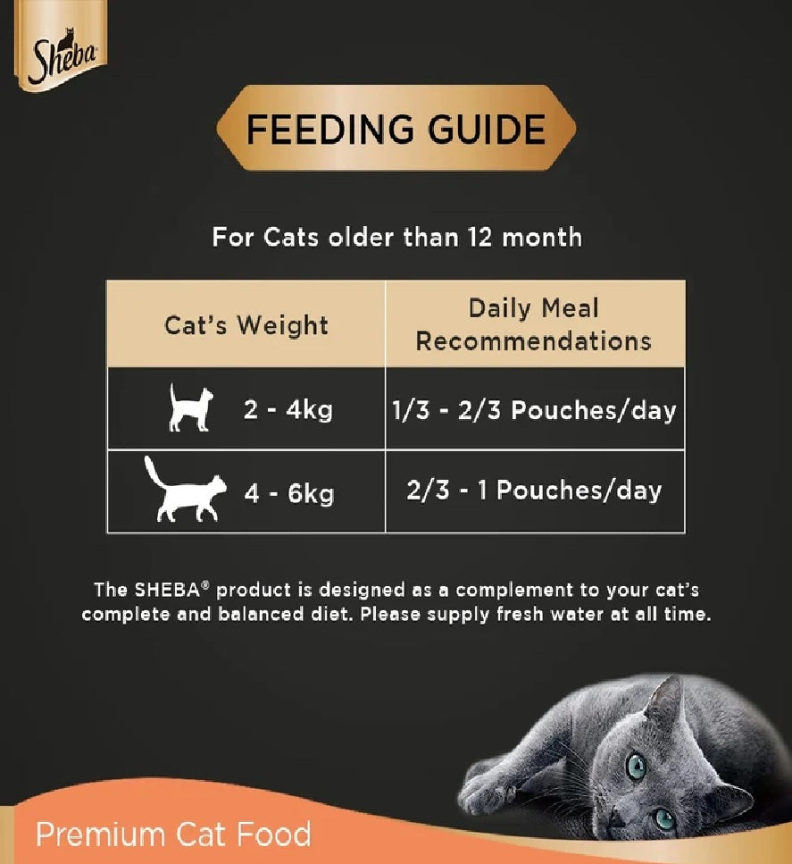 SHEBA Fine Wet Cat Food Pouch Chicken & Tuna in Gravy 70G x 12pcs