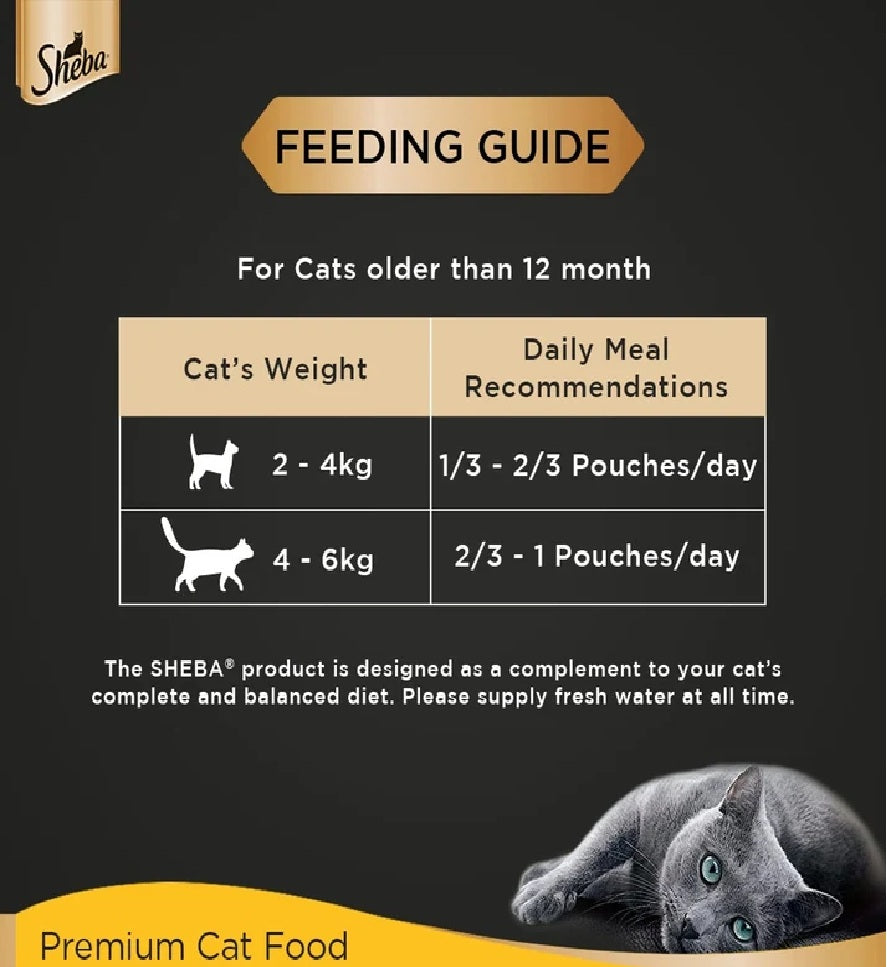 SHEBA Fine Wet Cat Food Pouch Tuna with Pumpkin & Carrot in Gravy 70G x 12pcs
