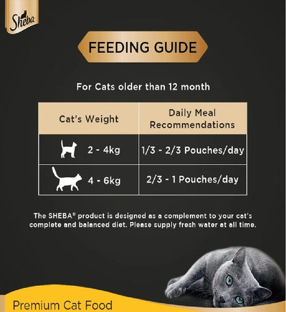 SHEBA Fine Wet Cat Food Pouch Tuna with Pumpkin & Carrot in Gravy 70G x 12pcs