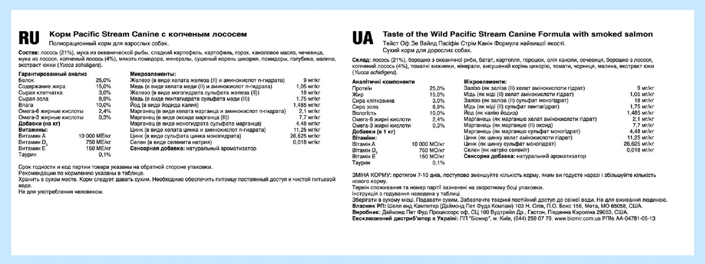 TASTE of the WILD Pacific Stream Canine Recipe