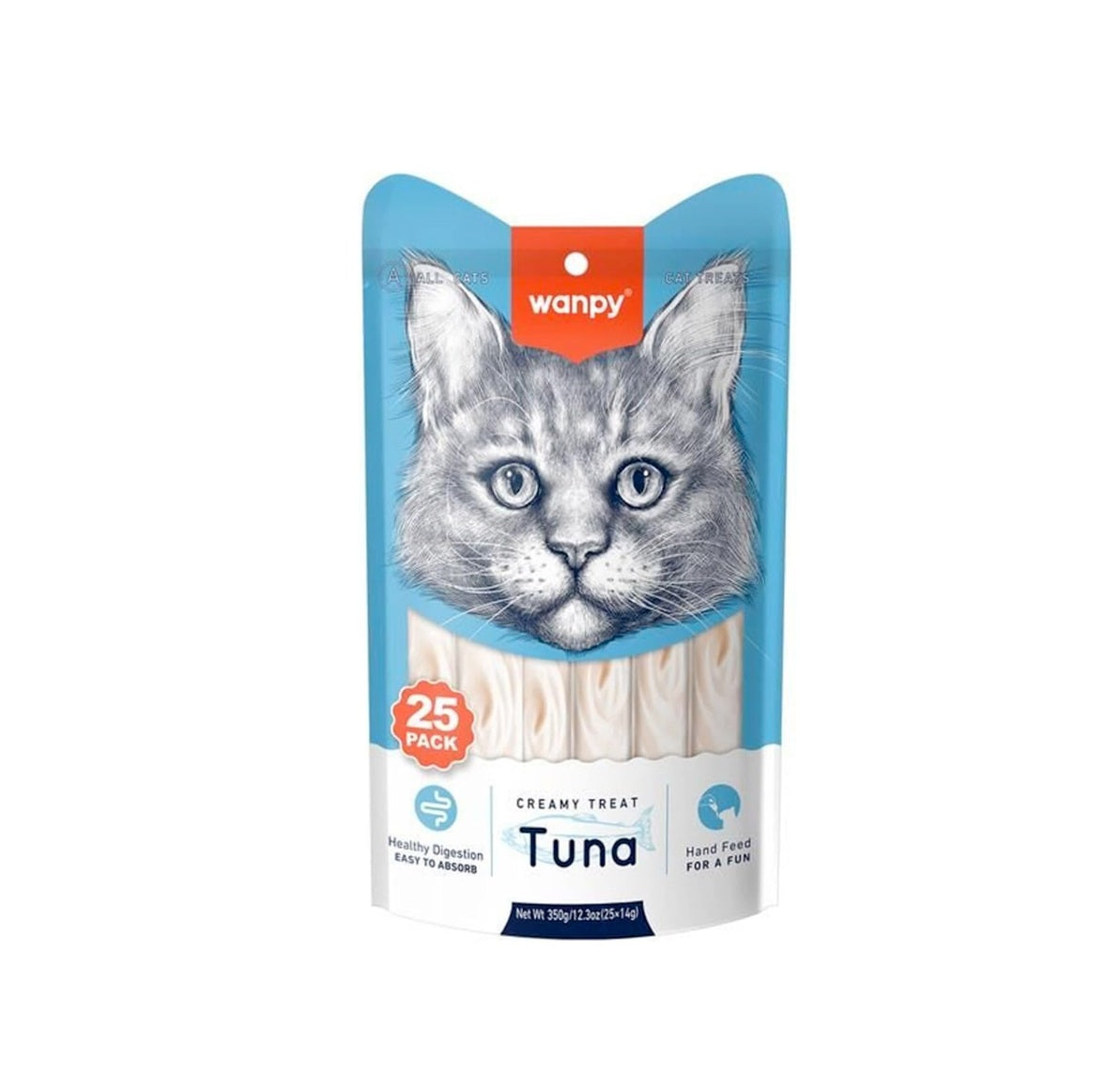 WANPY Creamy Lickable Cat Treats – Tuna (14g x 25pc)