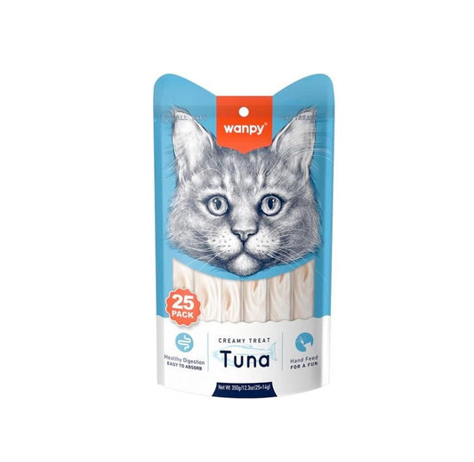 WANPY Creamy Lickable Cat Treats – Tuna (14g x 25pc)