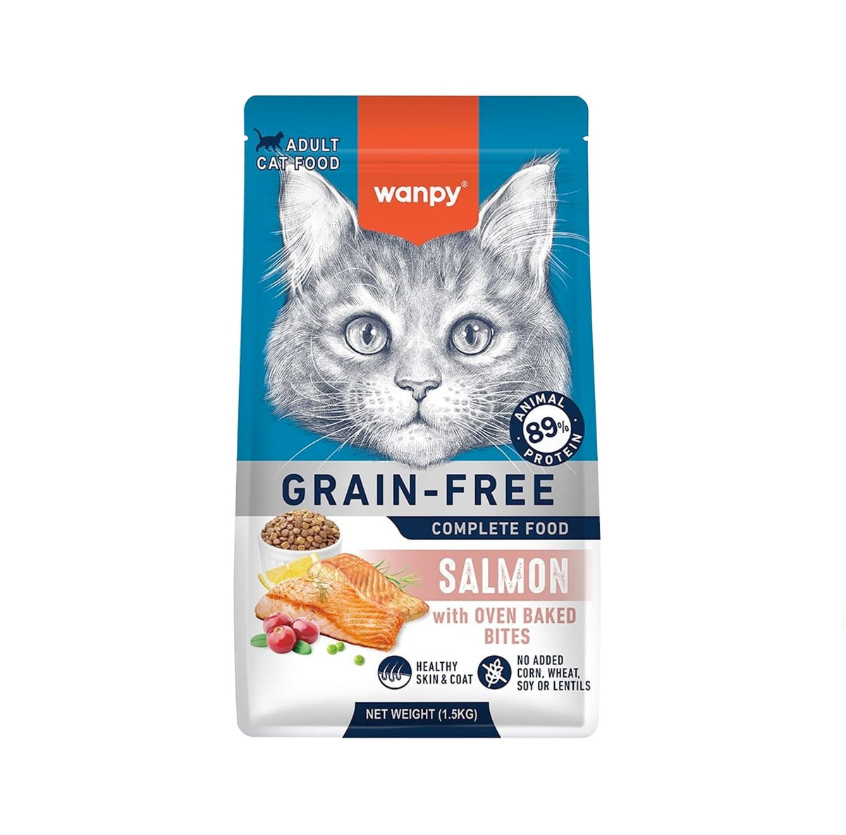 WANPY Grain Free Complete Food for Adult Cat – Salmon Recipe