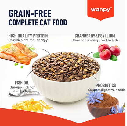 WANPY Grain Free Complete Food for Adult Cat – Salmon Recipe