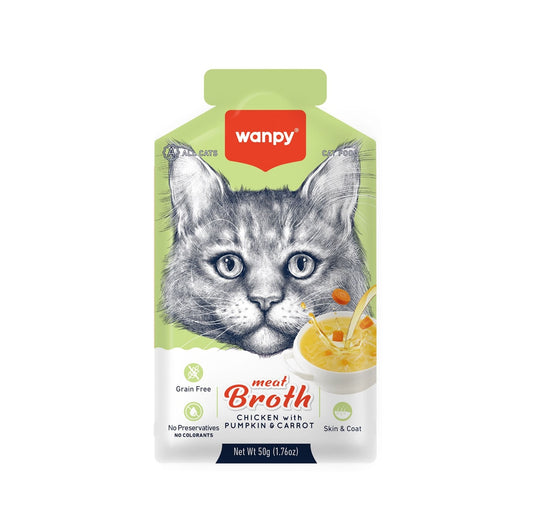 WANPY Meat Broth Chicken with Pumpkin & Carrot for Cats (50gm)