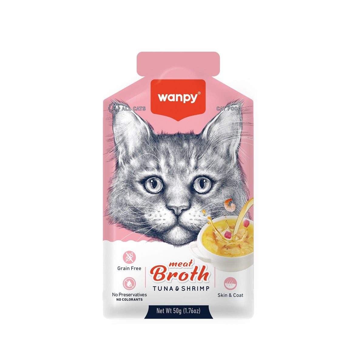 WANPY Meat Broth Tuna & Shrimp for Cats (50gm)