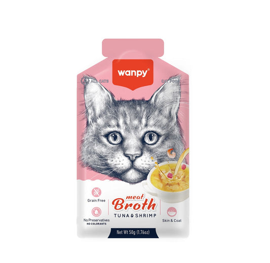 WANPY Meat Broth Tuna & Shrimp for Cats (50gm)