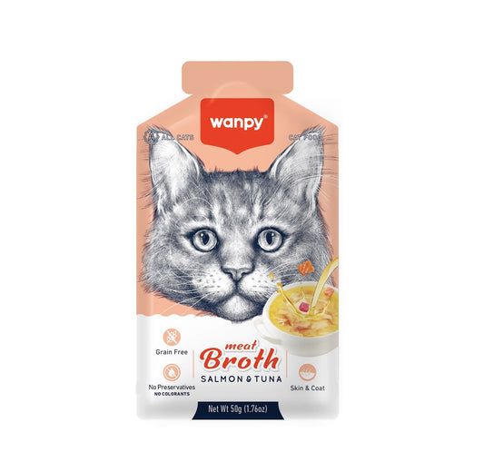 WANPY Meat Broth Salmon & Tuna for Cats (50gm)